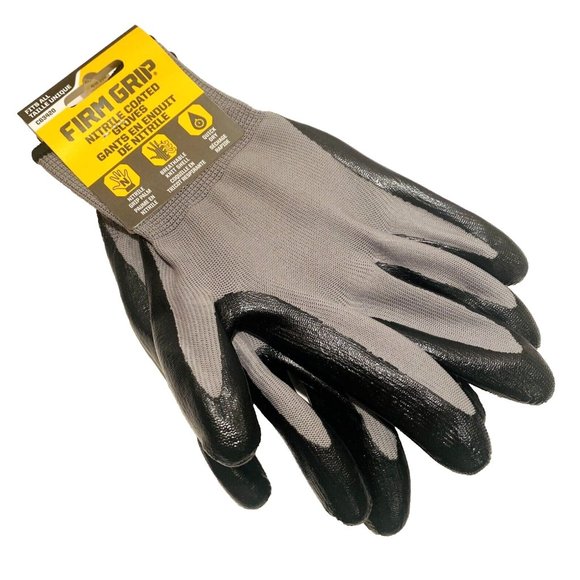 FirmGrip Nitrile Coated Gloves Breathable Workwear Gloves PPE Black & Grey, New - Picture 1 of 10